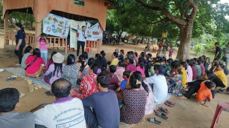 សកម្មភាពអប់រំផ្សព្វផ្សាយផ្លូវចិត្តដល់ប្រជាពលរដ្ឋនៅ ជុំរំជនភៀសសឹក វត្តបាក់កាំ។